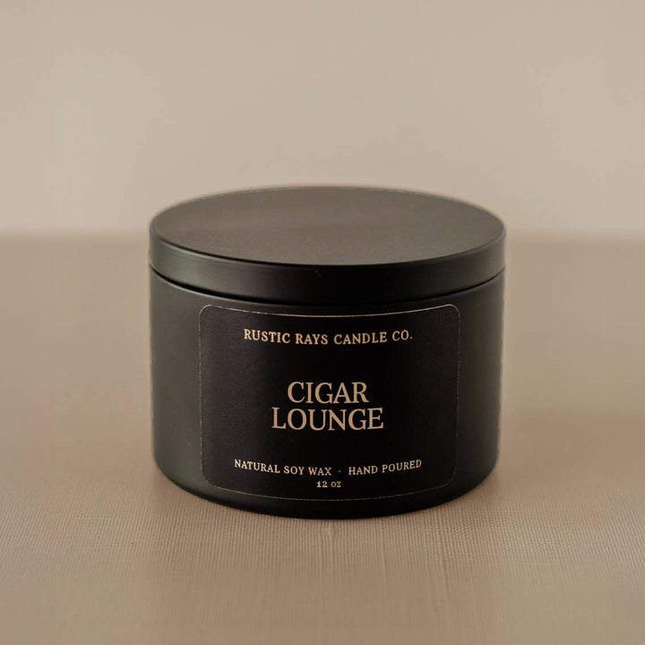 Cigar Lounge 12 oz Soy Candle - Home Decor & Gifts