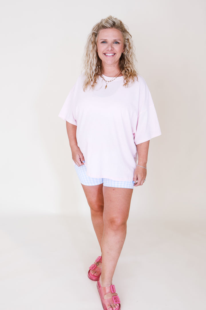Oversized Mineral Wash T-Shirt - Soft Pink
