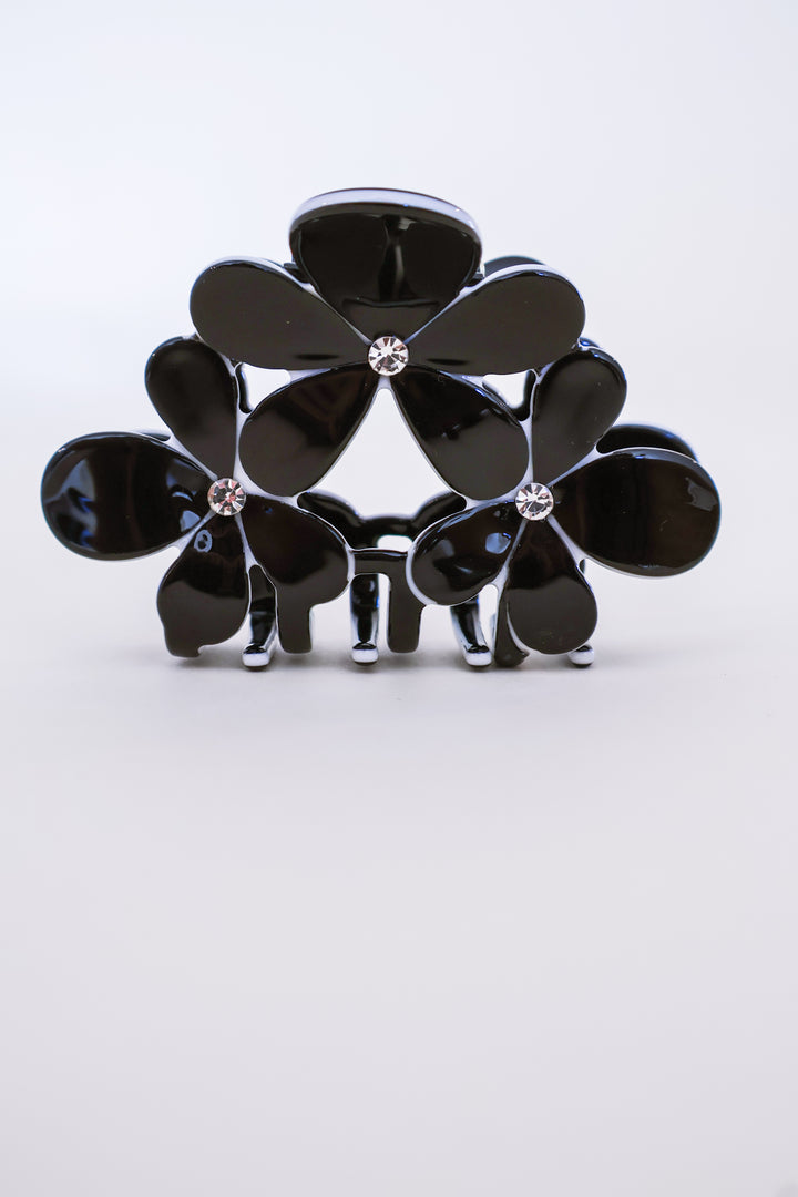 Flower Hair Claw - Black