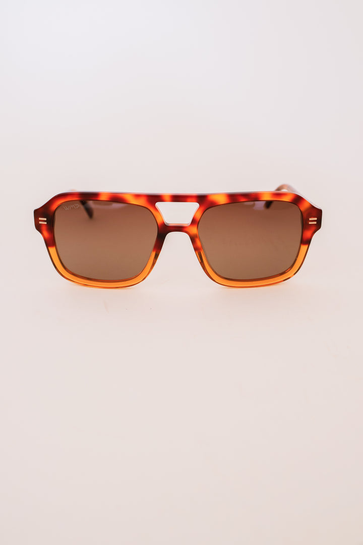 Sydney - Women's Bold Retro Aviator Sunglasses - Tortoise/Beige