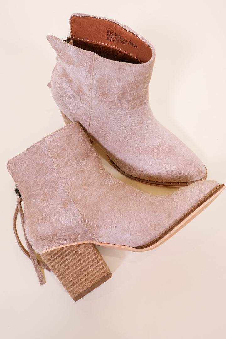 Harvest Moon Suede Booties - Taupe