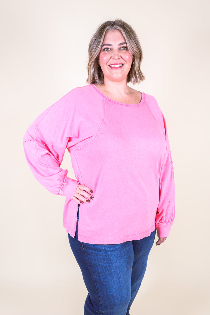 Easy Street Oversized Top - Pink