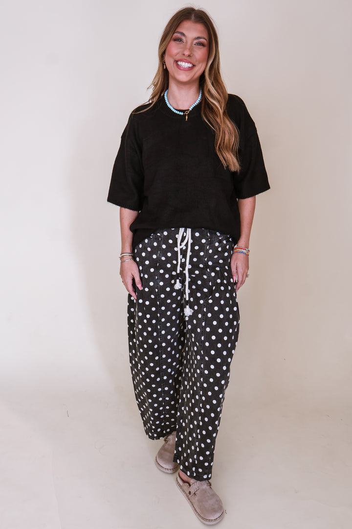 Short Sleeve Oversized Sweater - Black
