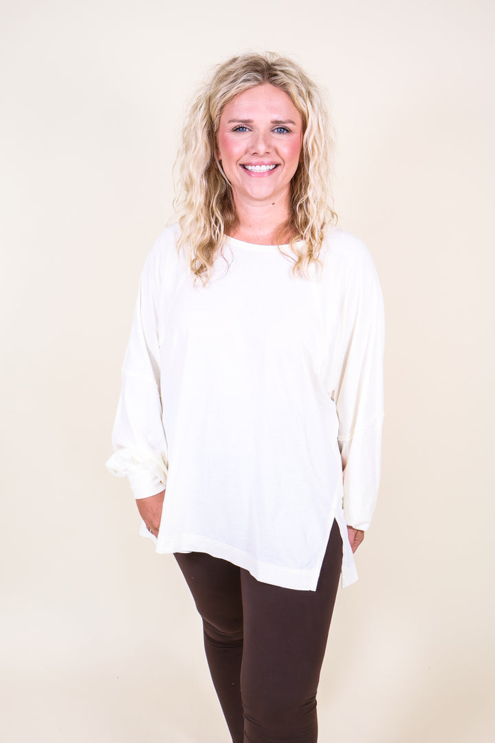Easy Street Oversized Top - Cream