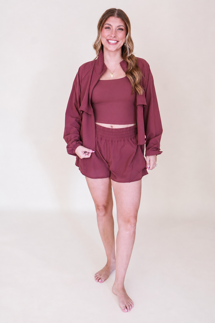 Swift Move Windbreaker Active Jacket - Rosewood