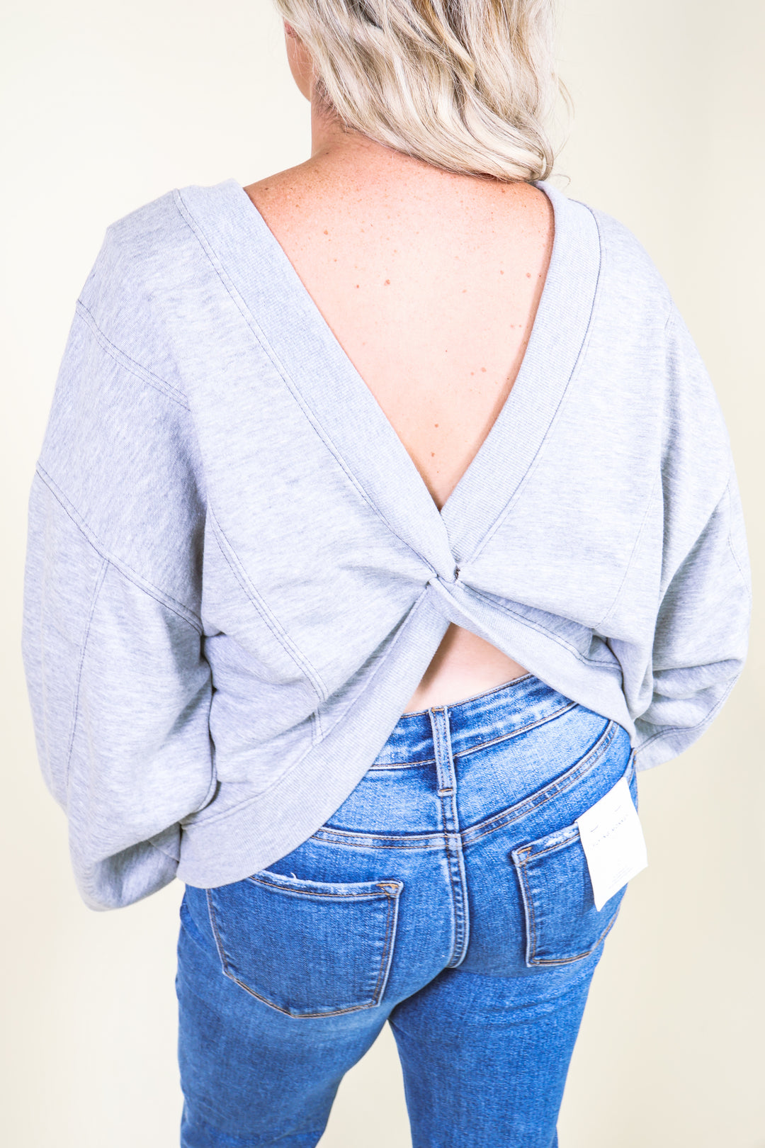 Twist & Turn Terry Sweatshirt - Heather Grey