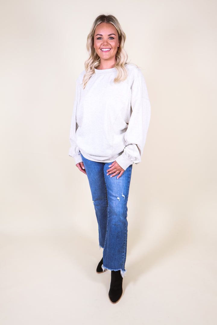 Twist & Turn Terry Sweatshirt - Oatmeal