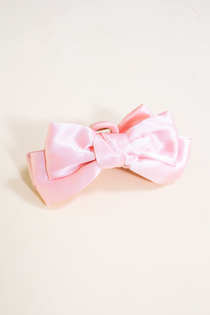 Double Bow Hair Claw - Pink