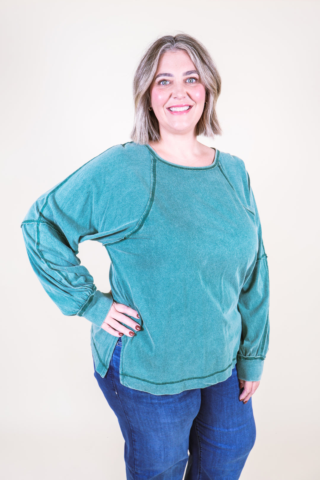 Easy Street Oversized Top - Green