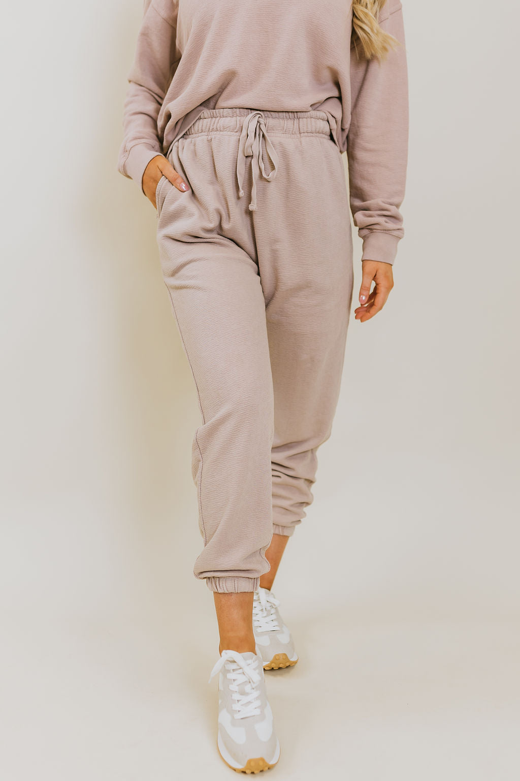 The Classic Jacquard Joggers - Dusty Pink
