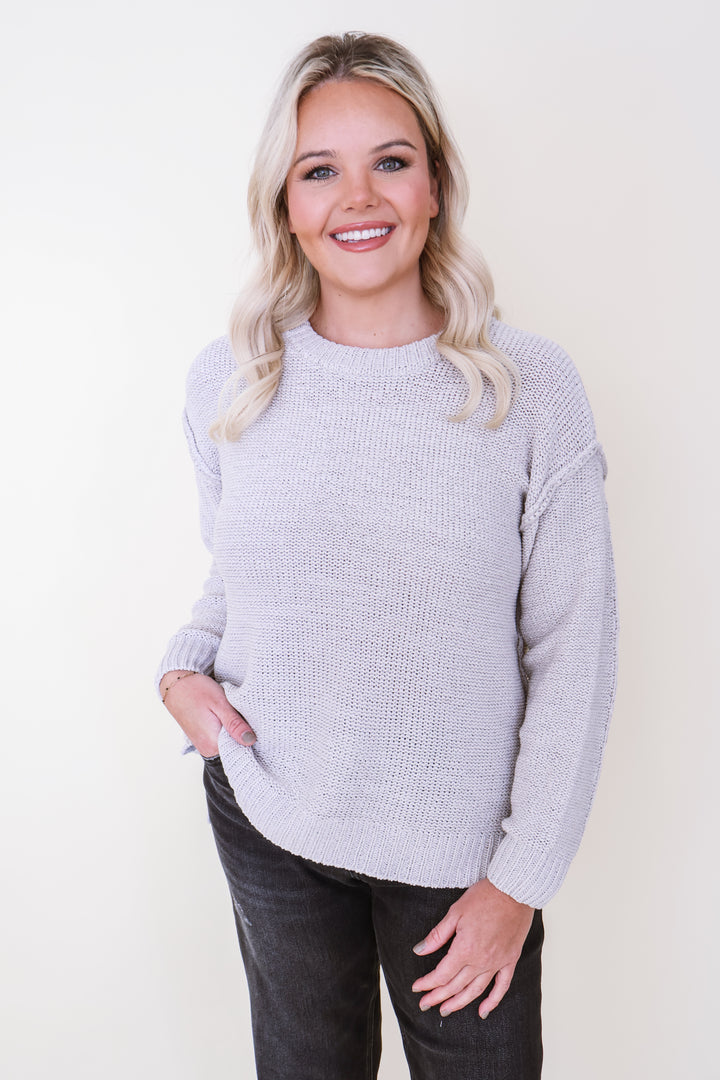 The Sloane Seam Sweater - Bone