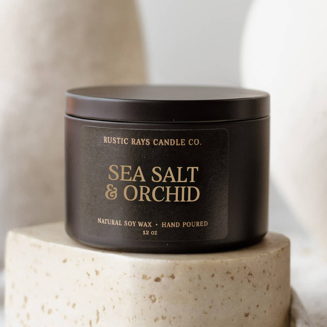 Sea Salt & Orchid 12 oz Soy Candle - Home Decor & Gifts