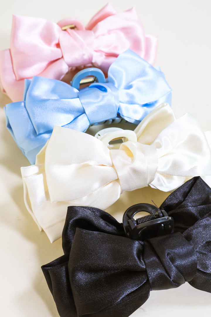 Double Bow Hair Claw - Blue