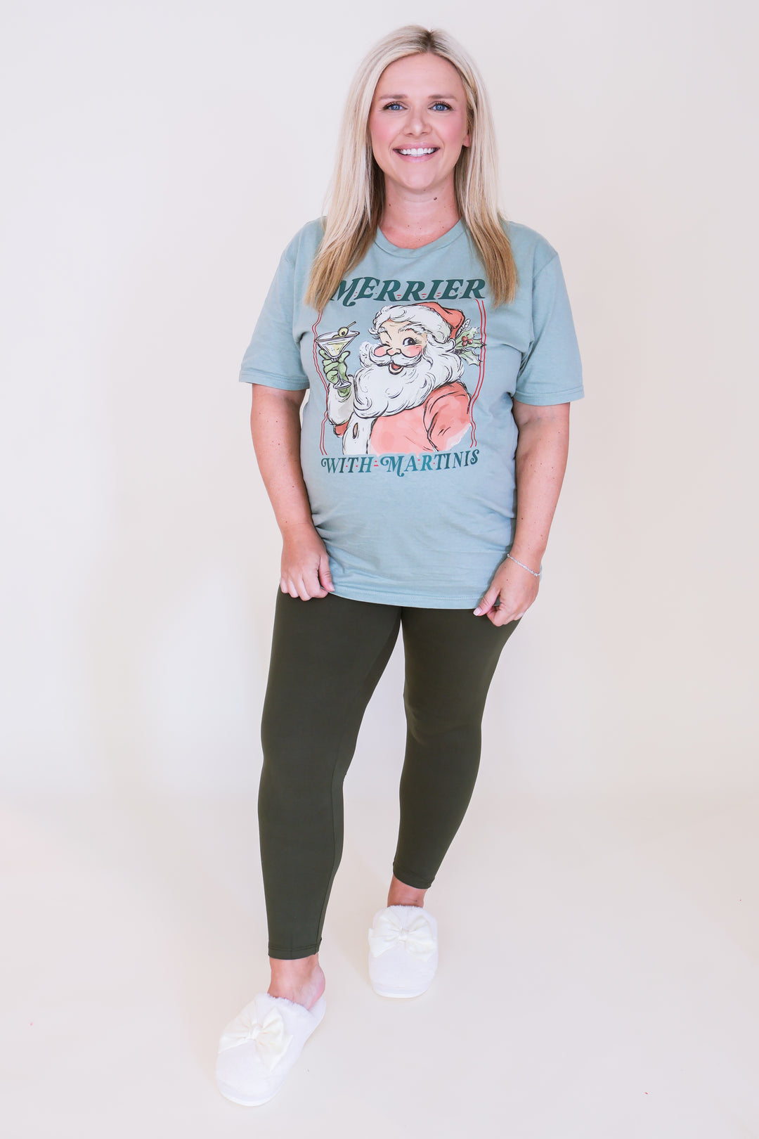 Merrier with Martinis Tee – Sage