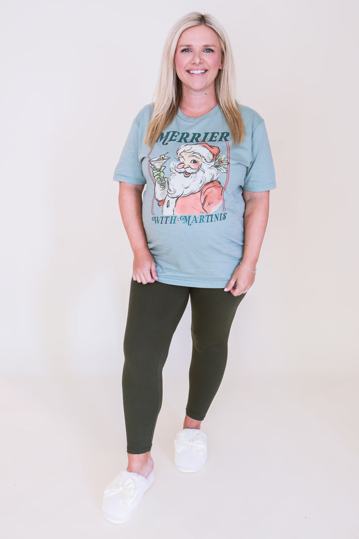 Merrier with Martinis Tee – Sage