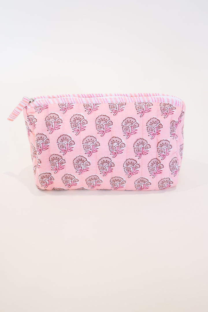 Layla Quilted Cosmetic Pink 10x6x5
