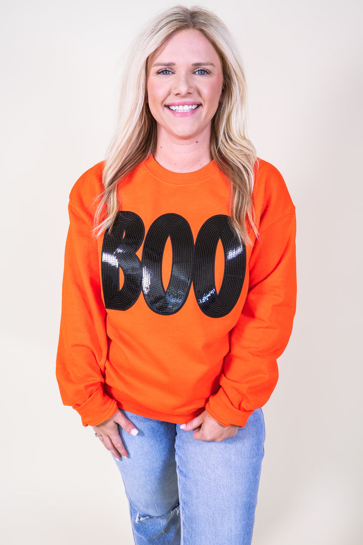 Boo Patch Sweatshirt - Orange