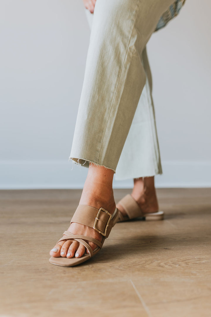 The Penny Buckle Sandal - Camel