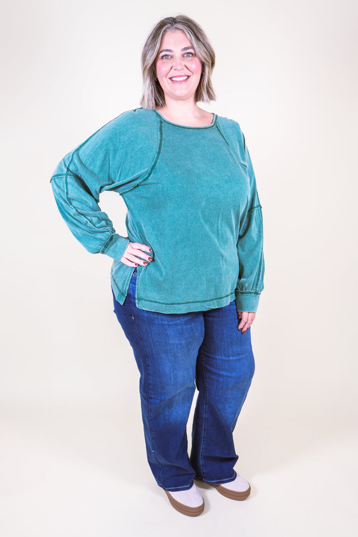 Easy Street Oversized Top - Green