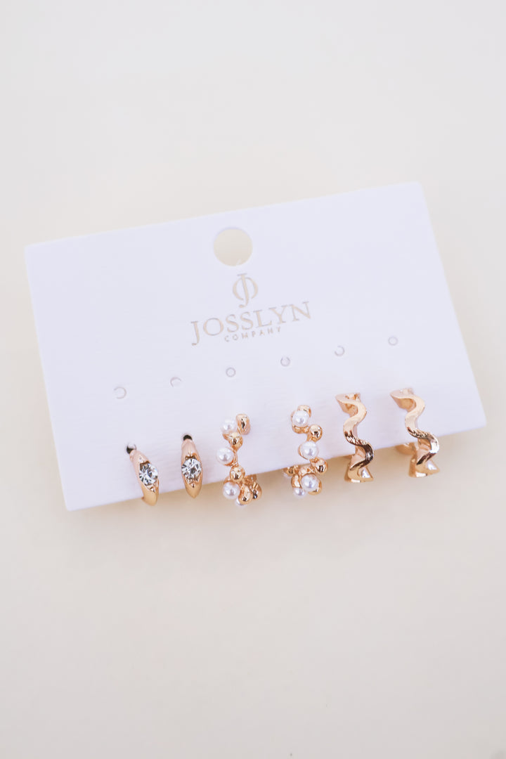 Multi Classic Hoop Trio Earrings - Gold