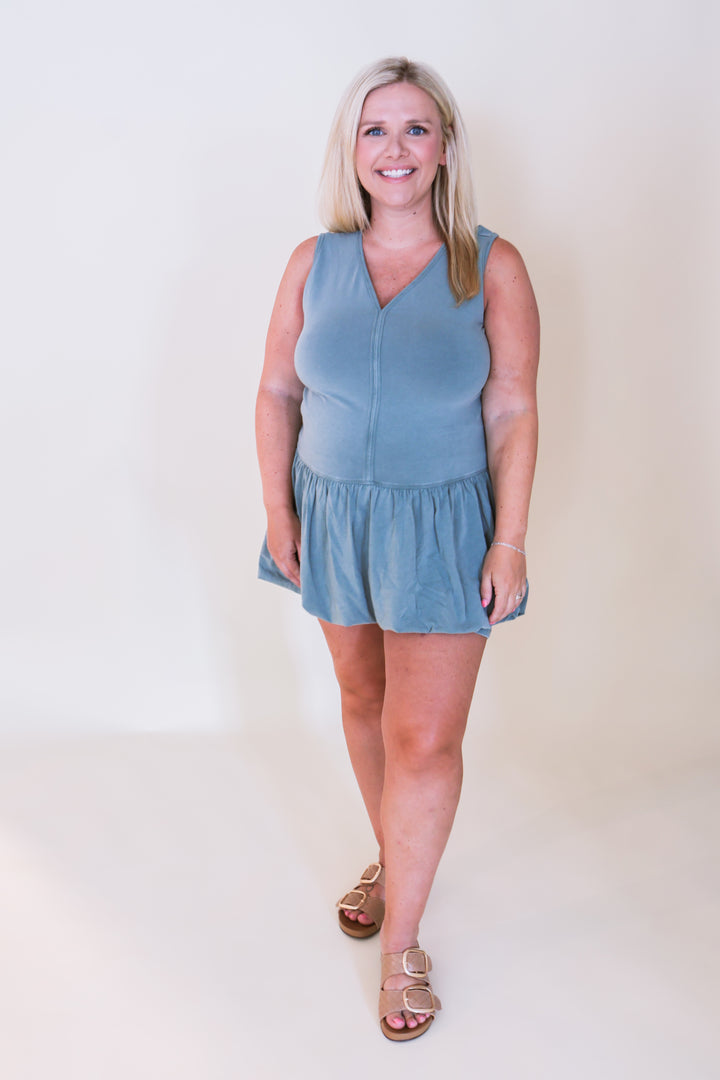 Daydream Pima Cotton Bubble Dress Set - Eldergreen