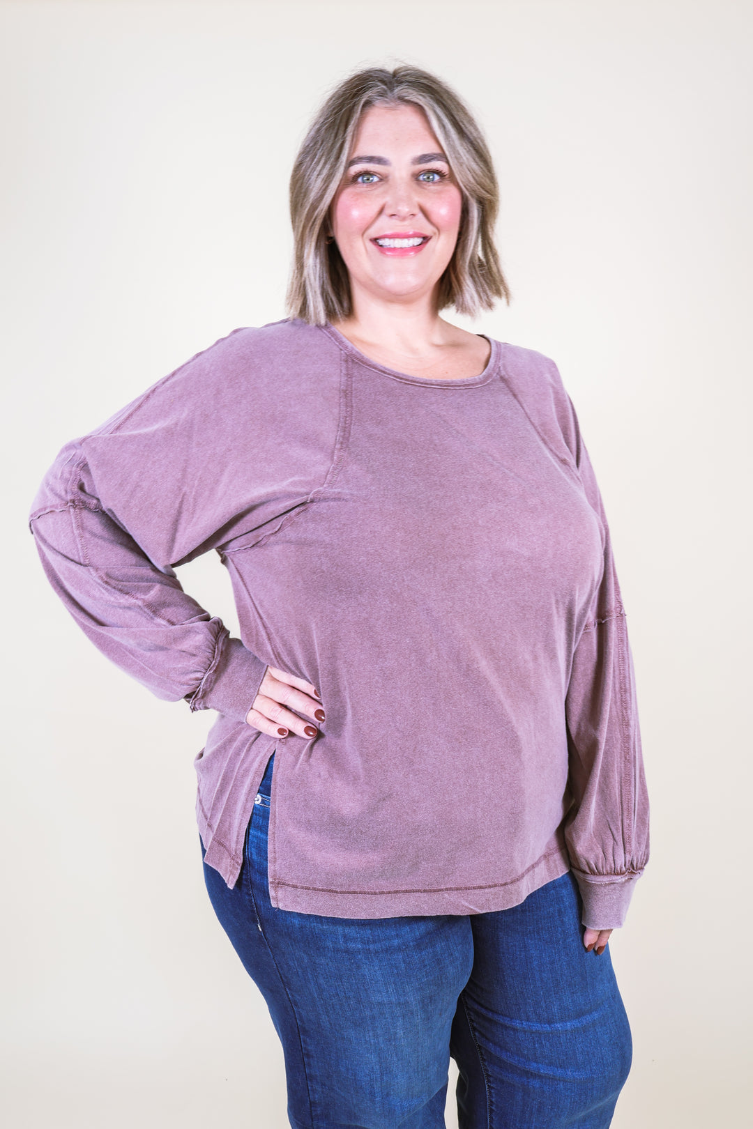 Easy Street Oversized Top - Chestnut