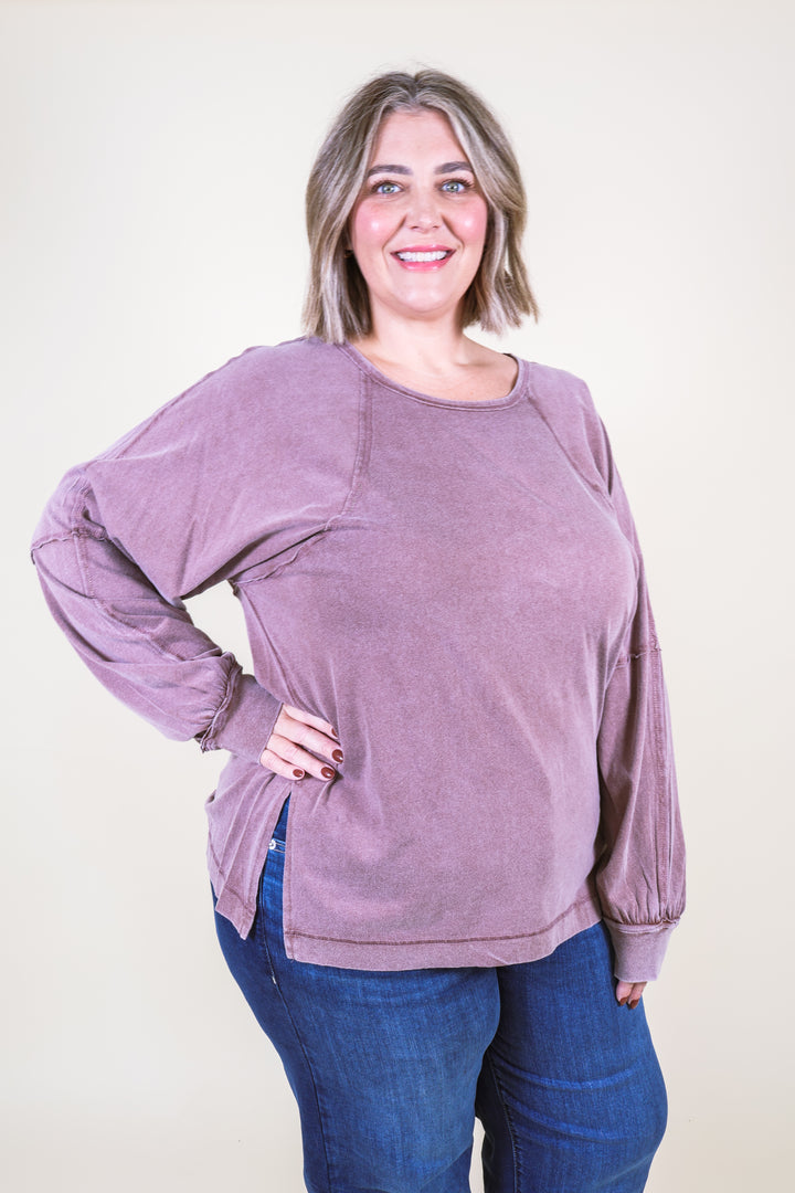 Easy Street Oversized Top - Chestnut