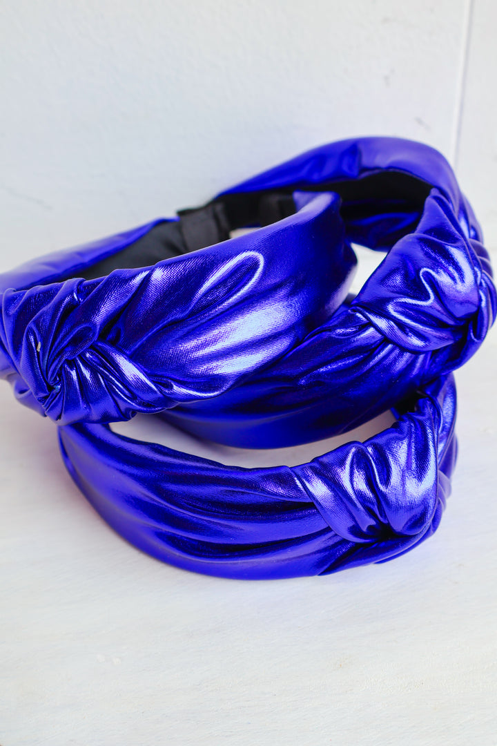 Blue Metallic Headband