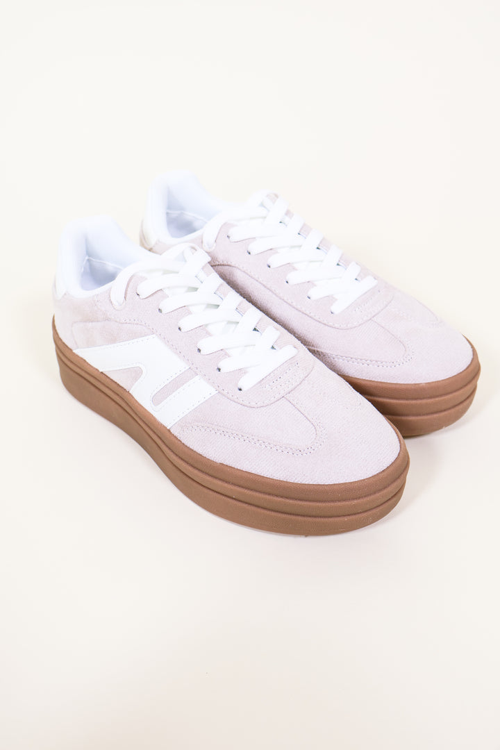 Color Block Mixed Media Platform Sneakers