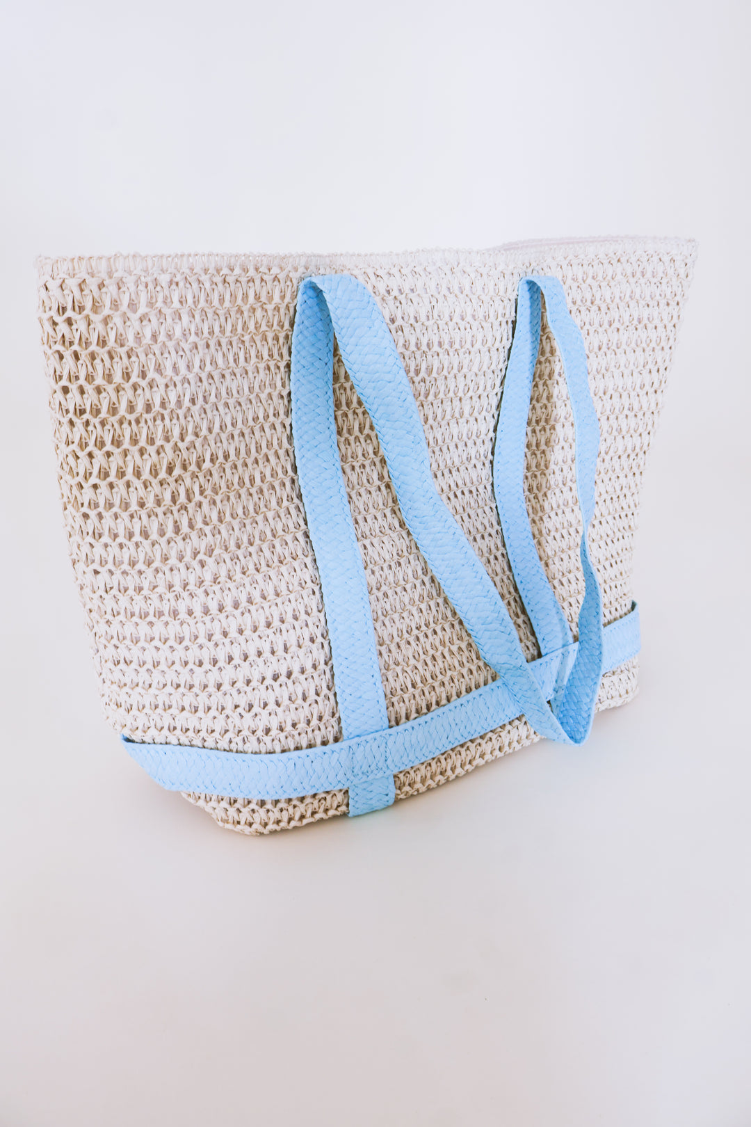 Brittney Beach Tote - Natural/Palace Blue