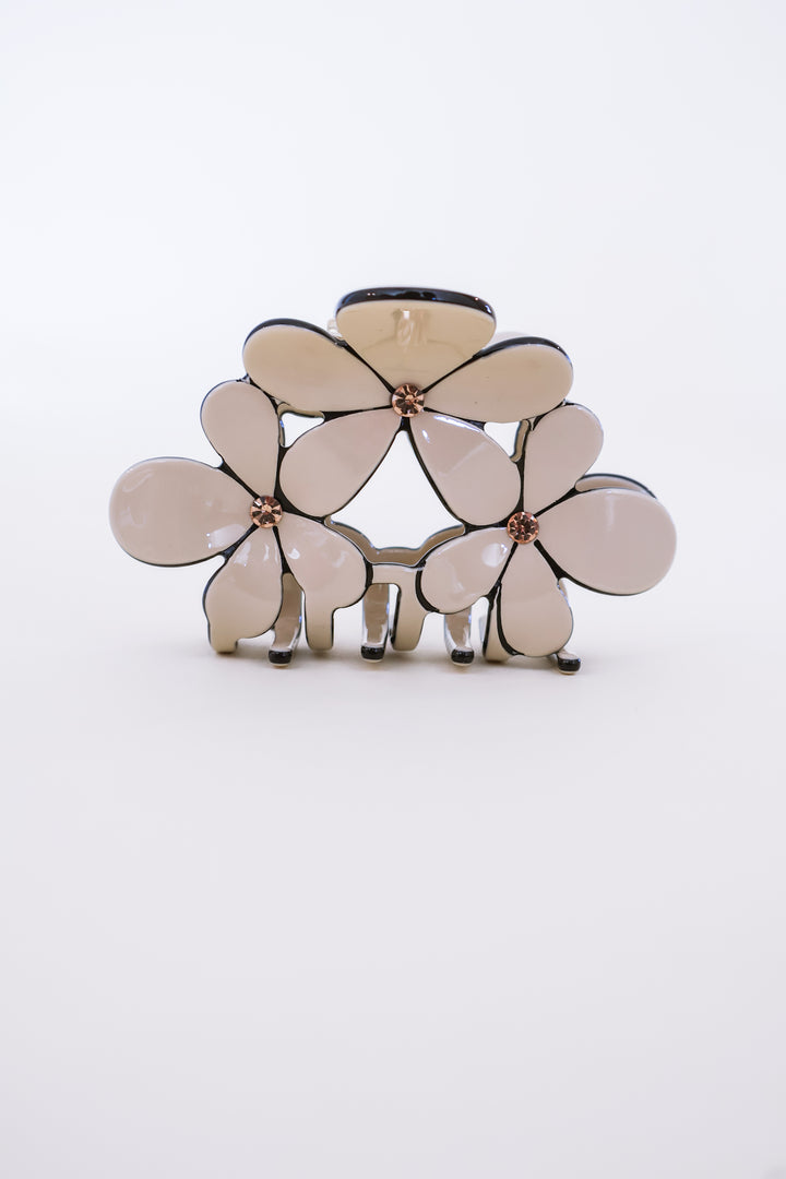 Flower Hair Claw - Beige