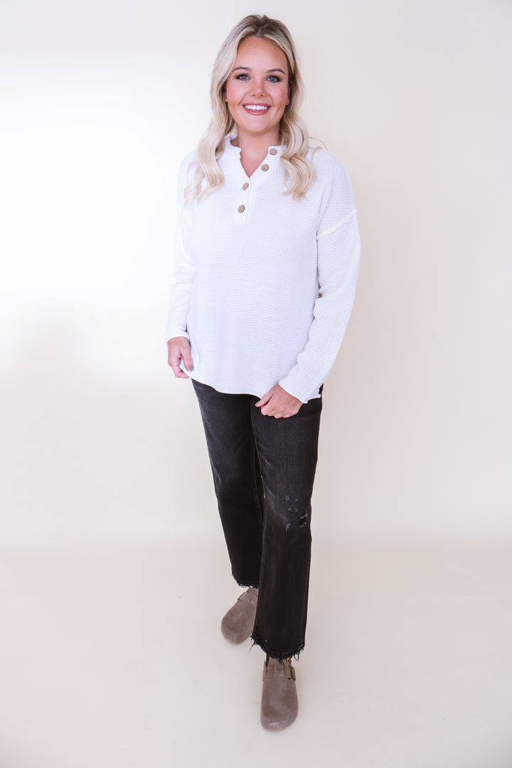 Harper Henley Sweater - Ivory