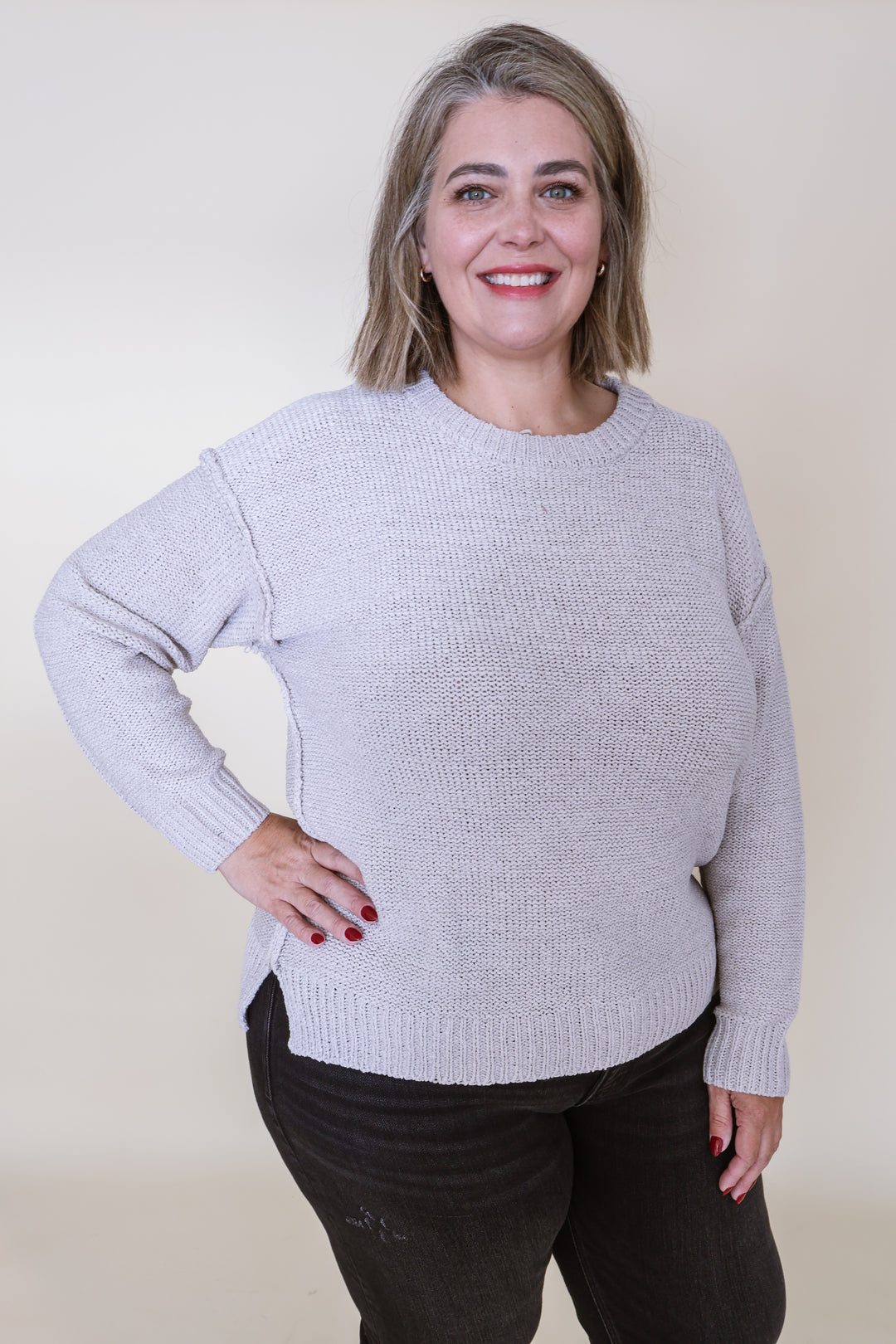 The Sloane Seam Sweater - Bone