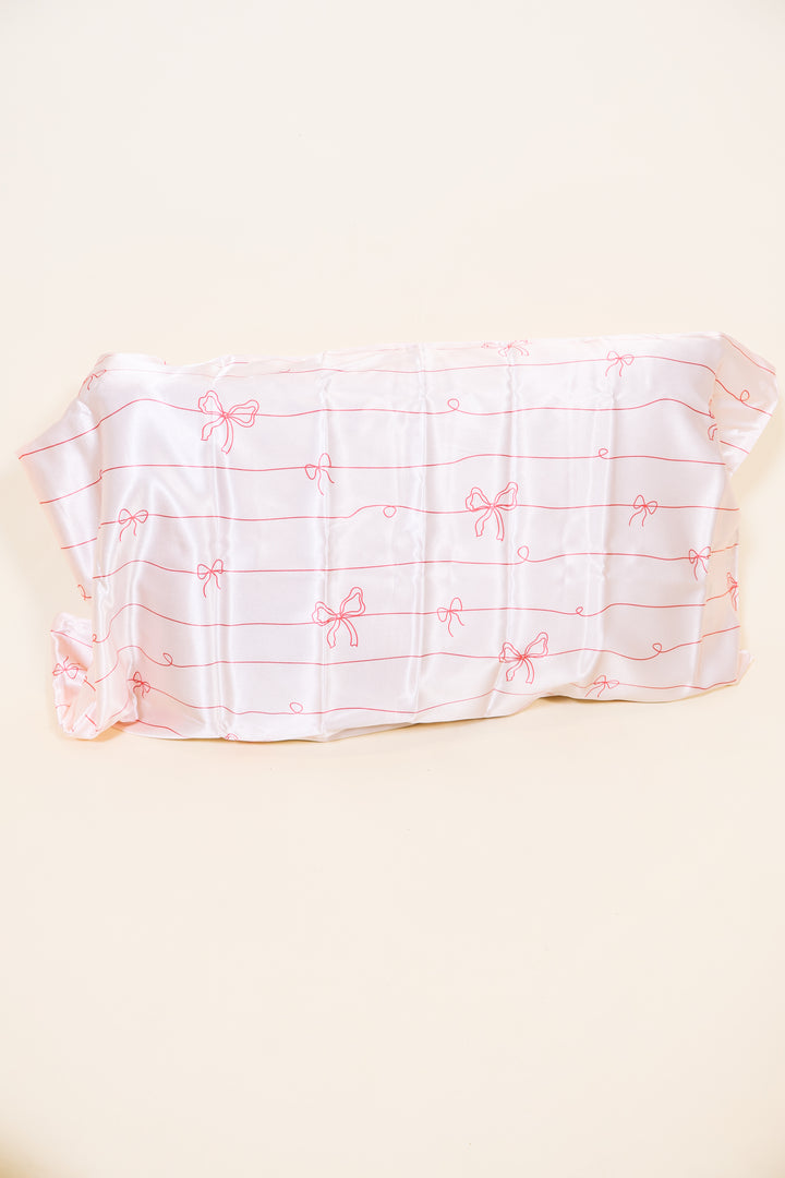 Holiday Bow Satin Pillowcase