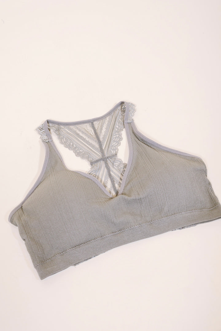 Lace Racerback Bralette - Sage