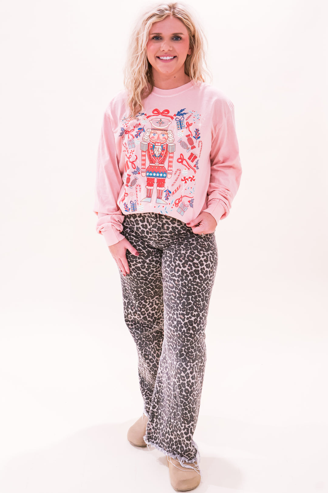 Whimsical Nutcracker Long Sleeve Tee – Peach