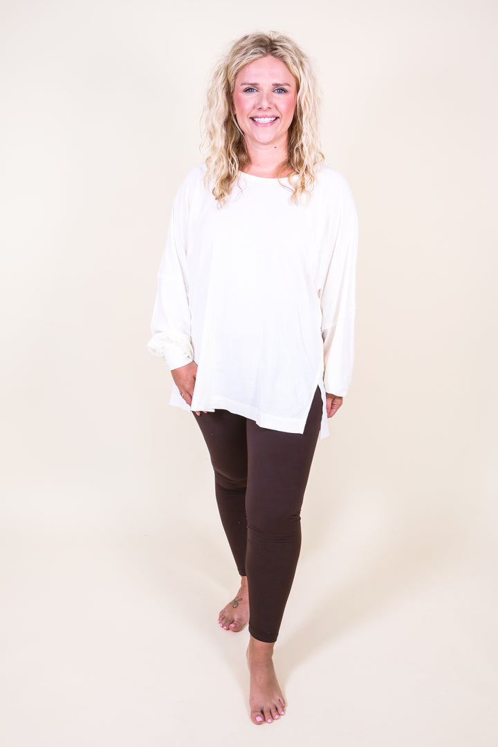Easy Street Oversized Top - Cream