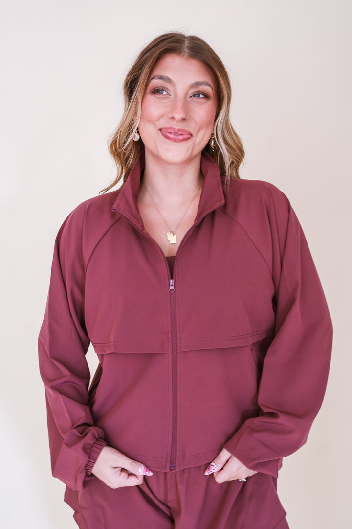 Swift Move Windbreaker Active Jacket - Rosewood