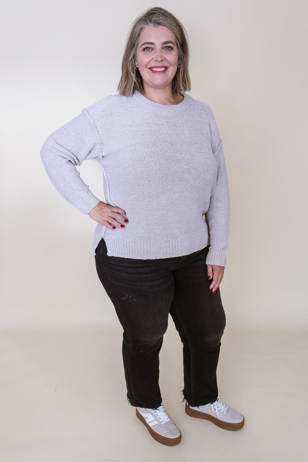 The Sloane Seam Sweater - Bone