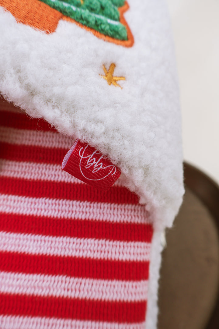 Step Into Christmas Season Striped Slippers