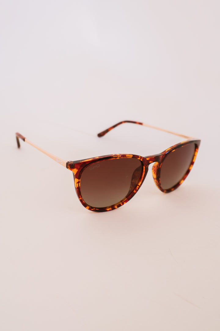 Drew - Women's Polarized Round Sunglasses - Tortoise/Brown