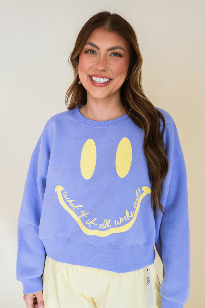 Smiley What If Crop Sweatshirt