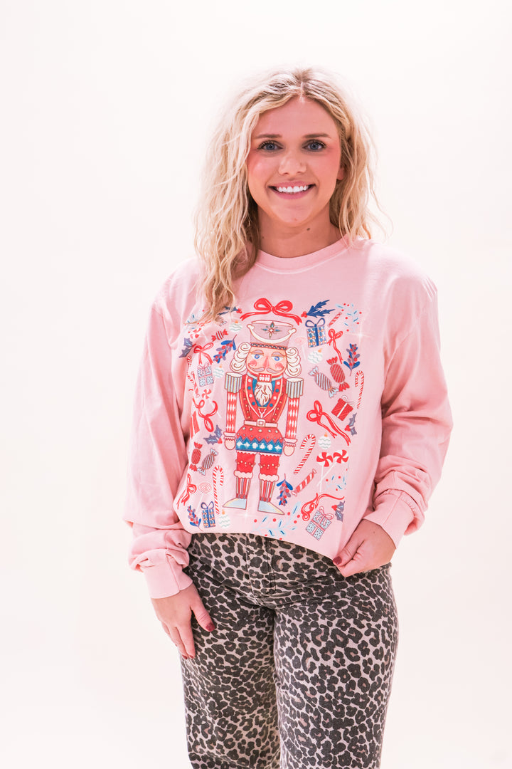 Whimsical Nutcracker Long Sleeve Tee – Peach