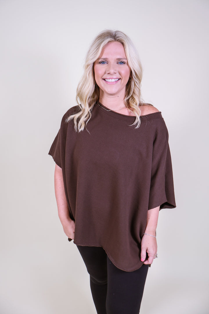 Malibu Vintage Dolman Top - Espresso