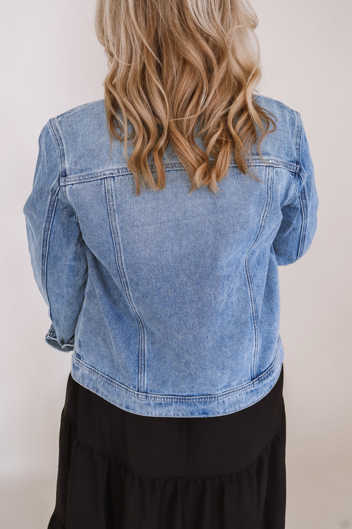 Mid-Length Classic Denim Jacket