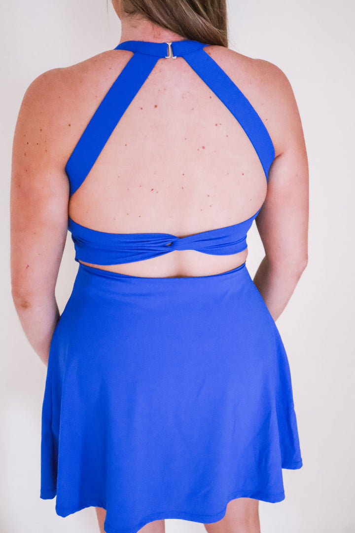 Ecoactive Halter Dress - Deep Indigo