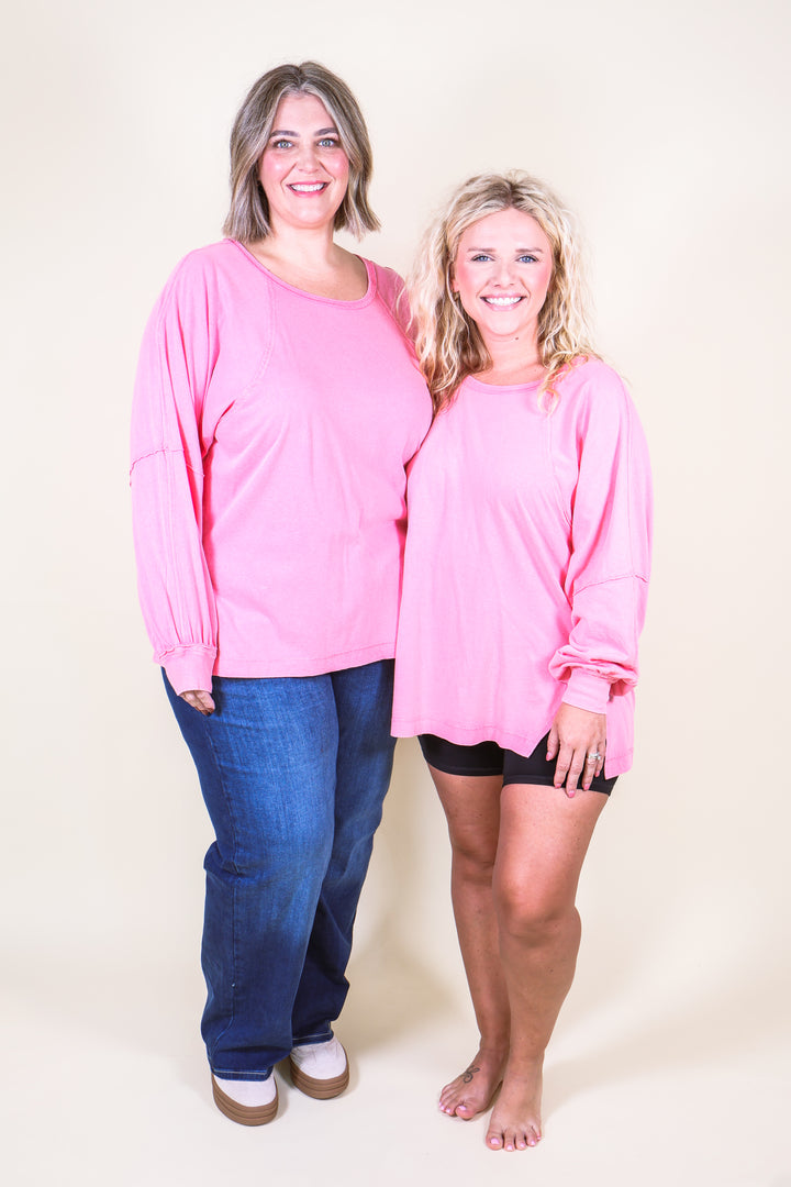 Easy Street Oversized Top - Pink