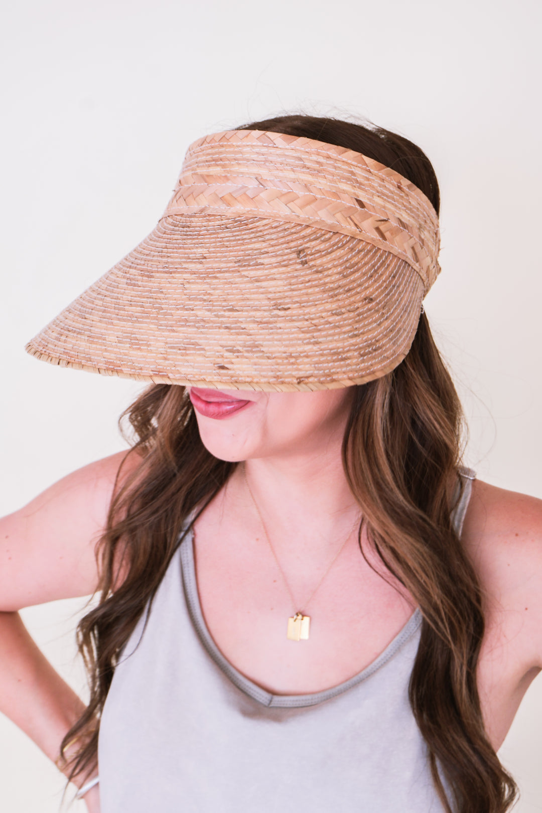 Natural Palm Braid Visor