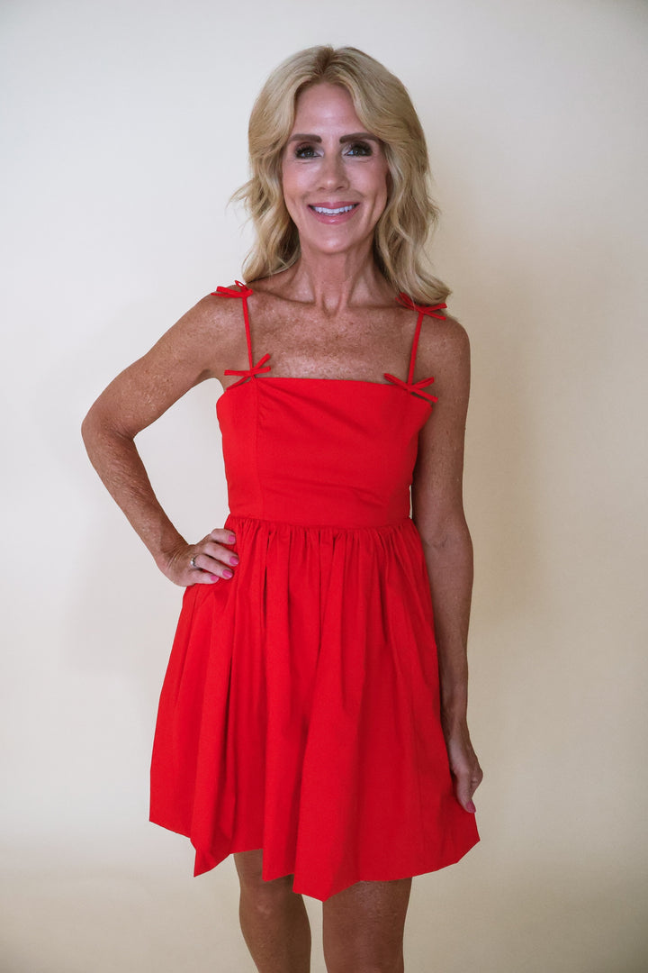 Cherry Red Ribbon Dress