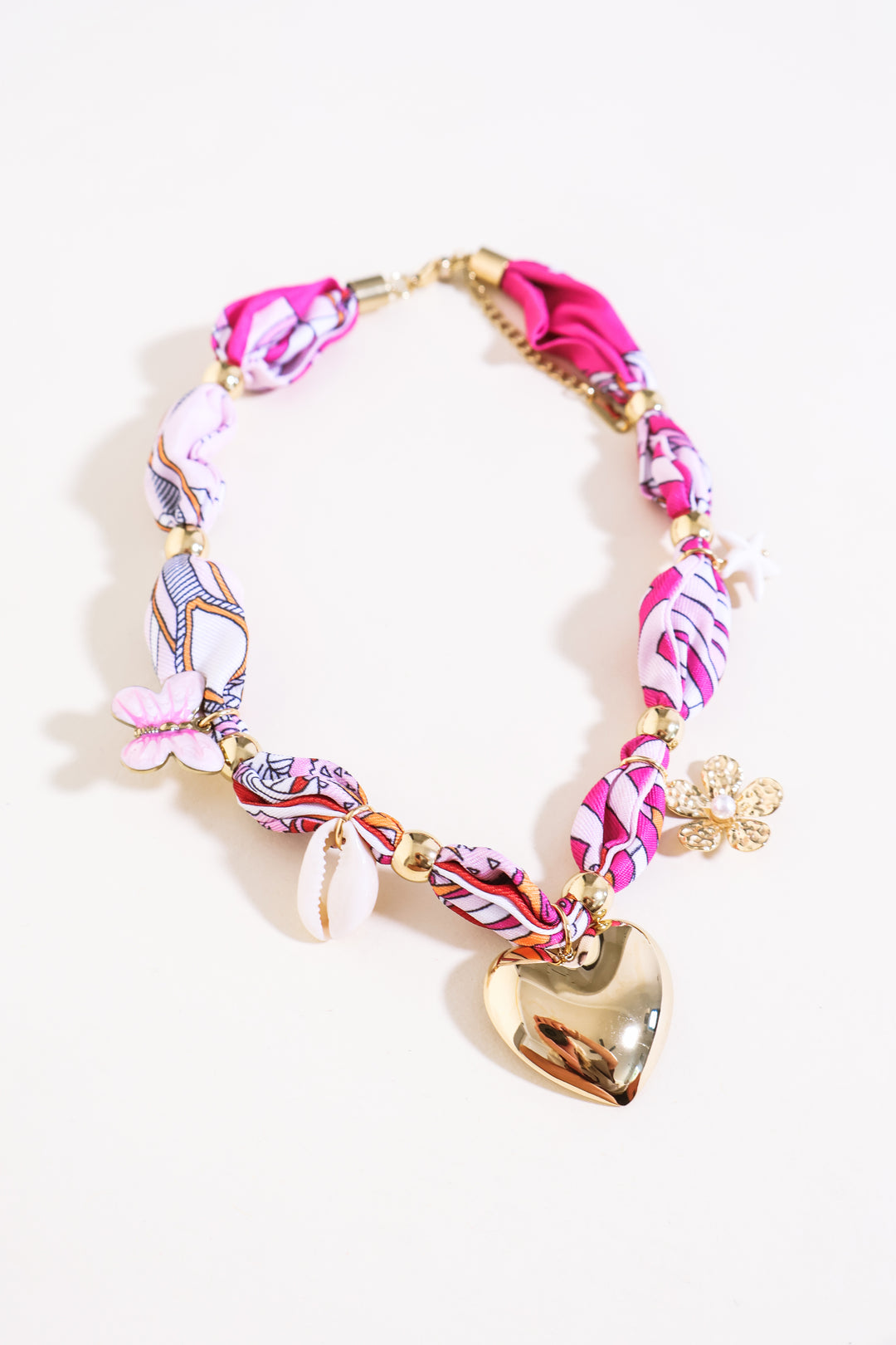 Tropical Bandana Necklace - Pink
